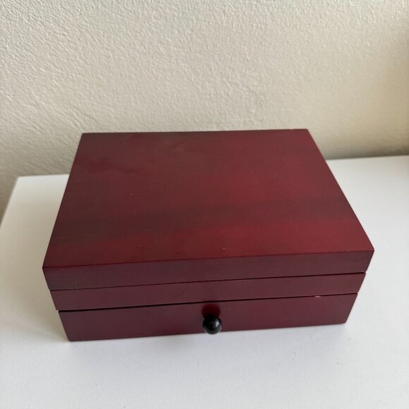 Vintage 1998 Rosewood Flip Top Photo Storage Box w/ 4x6 Frame - Picture 10 of 14